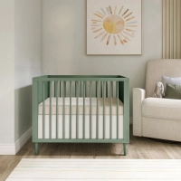 Lucas Mini Modern Crib With Rounded Spindles